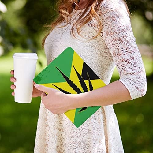 Ямайски Флаг с Листа, Трева Калъф за таблет Тънка флип-надолу Поставка Защитен Калъф с Притежател на Молив е Съвместим
