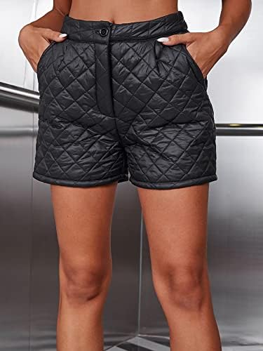 Дамски къси панталони ALREMO, Ватирани панталони с наклонена джоб (Цвят: Черен, Размер: Малък)
