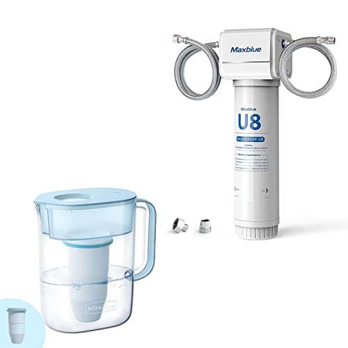 Система за филтриране на вода Maxblue U8-ST под мивката, най-високата производителност на 2 години и кана за филтриране