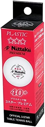 Топката за тенис на маса Nitaku NB-1300 Тризвезден премиум-клас, Твърд Сертифициран Топката, Пластмаса, Опаковки от 3 броя, Бял, 1,6 инча (40 мм)
