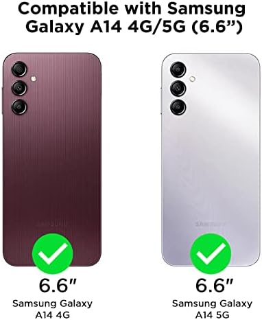 Калъф SUPWALL е Подходящ за Samsung Galaxy A14 5G|A14 4G Флип калъф|Чанта-портфейл от изкуствена кожа с релефни изображения