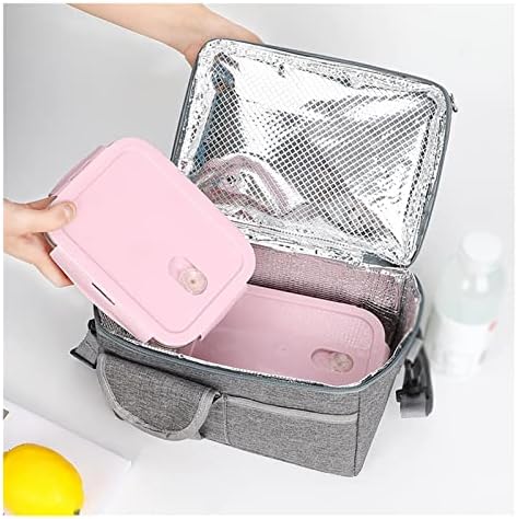 MJWDP Голям двупластова Изолирано чанта за обяд, кутия за съхранение на продукти за пикник, консервация (Цвят: B размер: