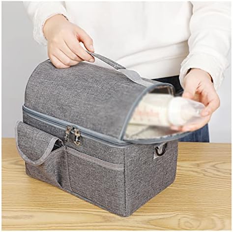 MJWDP Голям двупластова Изолирано чанта за обяд, кутия за съхранение на продукти за пикник, консервация (Цвят: D, размер: