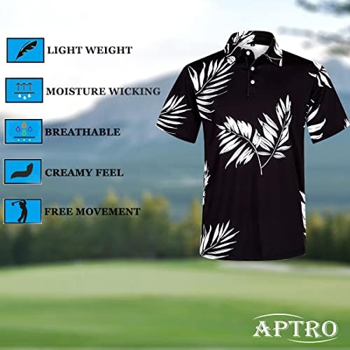Мъжки Хавайски Ризи Топка За голф APTRO с Къс ръкав, Абсорбиращи Влагата, Сухи И 4-Лентови Стрейчевые