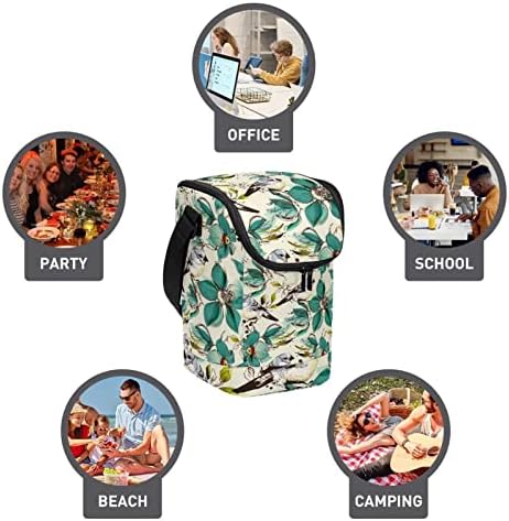 Ретро Сладки Цветя и Птици, Модел Голям Обяд-Бокс За Възрастни многократна употреба Обяд-голяма пазарска чанта за Преносим