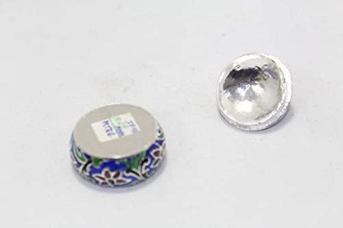 Бижута на Раджастан Эмалированная Сребърна Финансирани 925 Сребро със син емайл с фигури гравюри C 377
