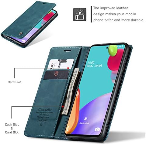 Калъф-за награда Kowauri за Samsung Galaxy A52 4G/5G, Кожен калъф-портфейла на Класически дизайн със слот за карта и