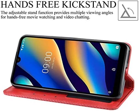 Калъф HualuBro OnePlus Nord 2T, Магнитен калъф от изкуствена кожа в Ретро стил, Противоударная Поставка, Чанта-портфейл с панти капак и държач за карти за телефон OnePlus Nord 2T 5G (Че