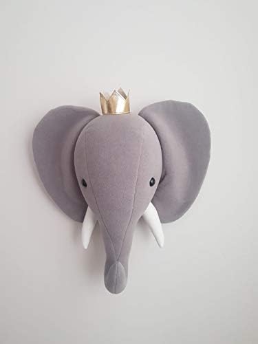 Пълнени Слон Главата На Животното Стена - Изкуственото Животно Ръчно Изработени Таксидермия Декор На Детска Стая Декор