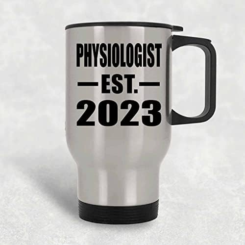 Designsify Physiologist Established EST. 2023, Сребърен Пътна Чаша 14 грама, на Изолиран Чаша от Неръждаема Стомана,