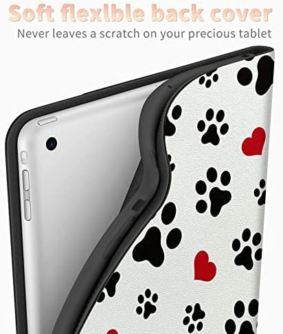 Калъф с красиви отпечатъци от кучешки лапи за Samsung Galaxy Tab S8 (2022)/Galaxy Tab S7 (2020 Г.), устойчив на удари Сгъваем калъф-поставка от изкуствена кожа с функция за автоматично пр