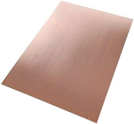 YIWANGO Метален лист от чиста мед Фолио табела 0,8 X 100 X 200 Мм Вырезанная Медни метална плоча Чист меден лист (Размер: 100 мм x 200 мм x 0,8 mm)