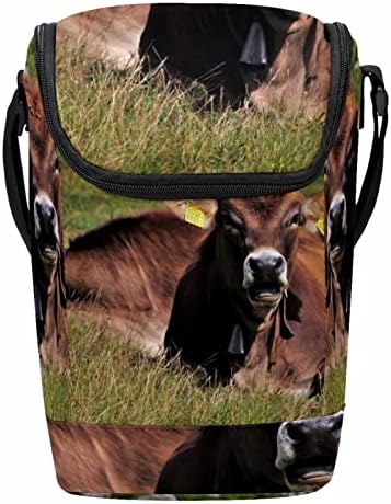 Чанта за Обяд Animal Fox Grass за многократна употреба Обяд-Бокс Голяма Вертикална Кутия за Обяд с Регулируем пагон