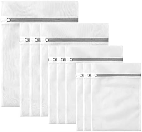 Мобилни чанти за бельо с линия за окачване + Мрежести опаковки за бельо за Деликатеси с цип, без ръжда (10 опаковки)