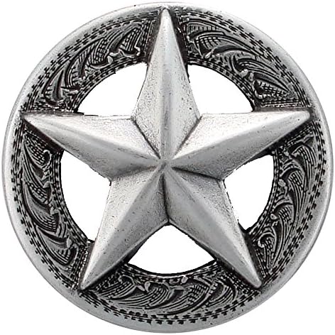 F9951-SRTP 1-1/4 Мивка с Повдигнат Гравиран във формата на Звезда 10шт Антично Сребро