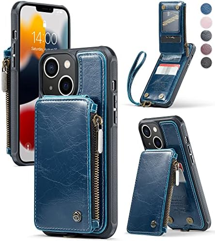 Чанта-портфейл за iPhone 11 с RFID заключване, Кожен Калъф за iPhone 11 с Държач за карти и стойка, устойчив на удари