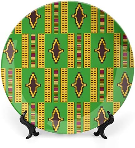 Африкански Принт Анкара Модел Декоративна Чиния Керамични Плочи Стенен Декор с Поставка за Дисплей за Украса на вашия
