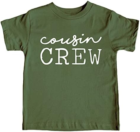 Тениски и Боди с надпис Cousin Crew Cursive за деца и Забавна Семейна дрехи за деца