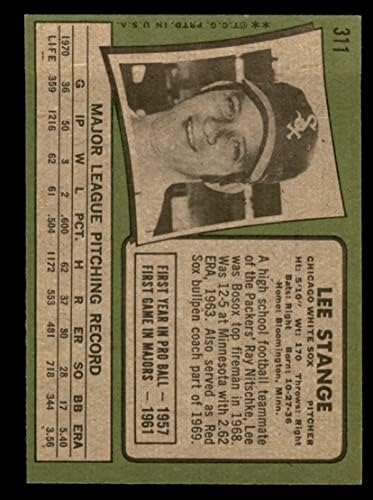 1971 Topps 311 Дали Стэндж Чикаго Уайт Сокс (Бейзболна картичка) EX/Mount Уайт Сокс