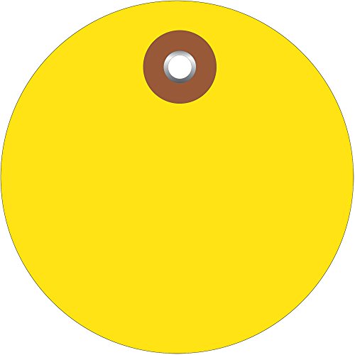 Опаковка с пластмасови кръгли бирками, 2 инча, жълт (опаковка по 100 броя)