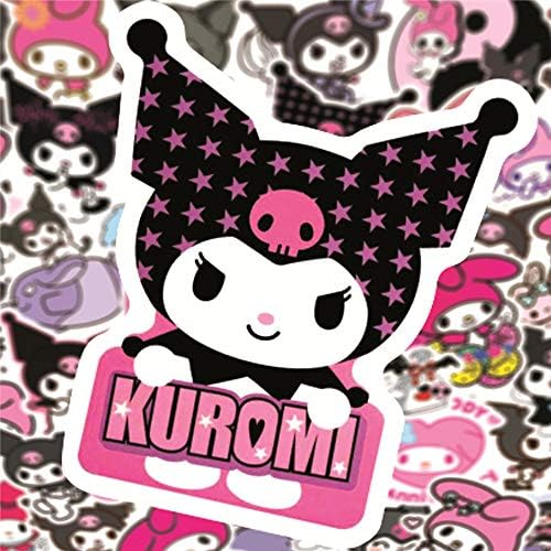 Набор от стикери Kuromi and My Melody | 50 бр. Сладки, Етикети My Melody Kuromi Sanrio за лаптоп, Бутилка за Вода, Пътен