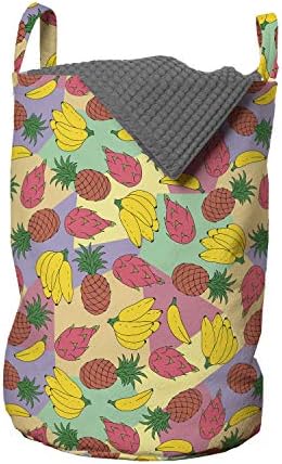Чанта за дрехи Ambesonne Екзотични, С Принтом тропически плодове, Цветни и вкусни Райски аксесоари, Кошница за дрехи