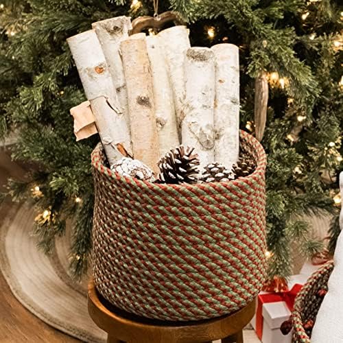 Декоративна кошница от Ракита Colonial Mills Twisted Christmas, 12 x12x10, Зелен /Червен