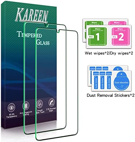 Защитно фолио KAREEN (2 опаковки) за LG K51, Q51, Което е закалено стъкло, защита от надраскване, без мехурчета, лесен