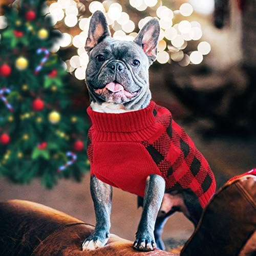 Пуловер за кучета KYEESE, Пуловери за кучета с отвор за каишка, Пуловер за домашни любимци в Червената Клетка Buffalo,