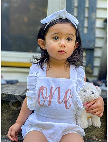 Shalofer Baby Girl Облекло за Първия Рожден Ден на Боди на 1-ви Рожден Ден с Превръзка на Главата