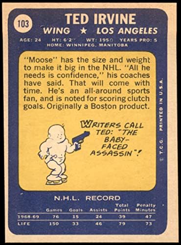 1969 Topps 103 Тед Ъруин Лос Анджелис Кингс-Хокей на лед (Хокей на карта) в Ню Йорк Кингс-Хокей на лед