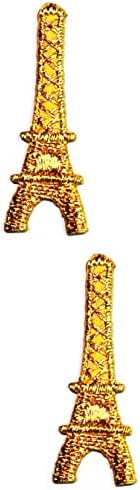Kleenplus 2 бр.. Мини Златна Айфеловата Кула в Париж Франция Френска Забележителност Карикатура на Бродирани Iron Пришивной