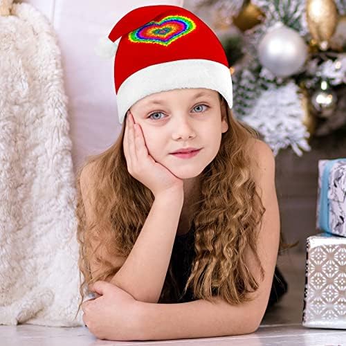 Коледна шапчица Дядо Коледа с вързани сърца, червена коледна шапка, празнични сувенири, аксесоари за новогодишните партита