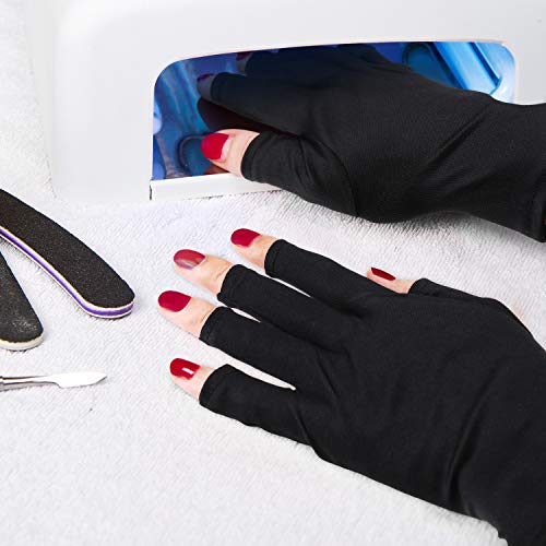 Syhood 3 Двойки UV-ръкавици Гел Ръкавици за Маникюр Анти-UV Ръкавици Без пръсти на Ръцете от UV-лампа Простор за Маникюр