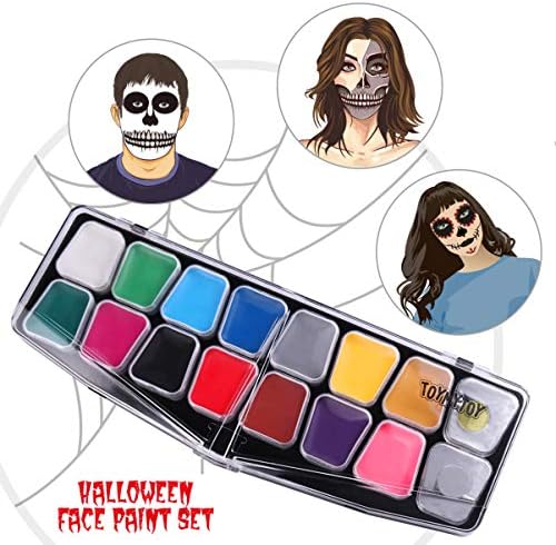 NUOBESTY 14 Цвята Комплект Бои за Лице за Деца Професионална Боя за Лицето, за Тялото двигателят е с мазителна Палитра