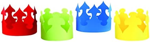 Набор от Hygloss Multi Paper Crowns включва бели, златни и основните цветове-Адаптивни трайни детски шапки за партита-Произведено