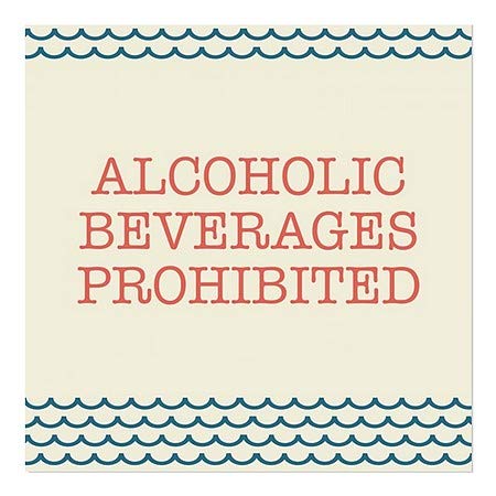 CGSignLab | Алкохолни напитки са забранени - Стикер на прозореца Морска вълна | 8 x8