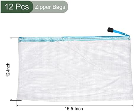 YOKIVE 12 опаковки вкара чанта с цип, водоустойчив папки формат А3, мрежести джобове за файлове, пътна чанта, отличен,