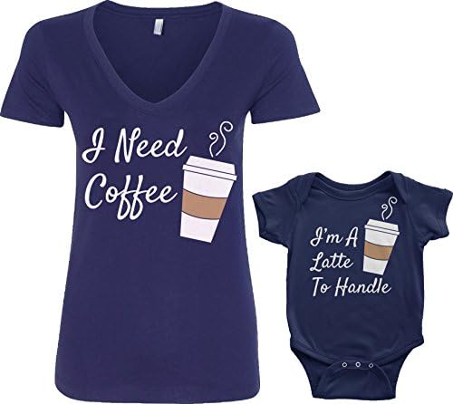 Комплект за детско боди Threadrock Coffee & Latte и дамски тениски с V-образно деколте