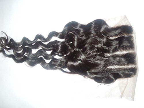 3-лентови част 4 * 4 дантелен топ с катарама 20 колоритен малайзия красива коса Remy дълбока вълна естествен цвят