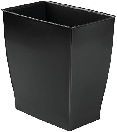 Правоъгълно кошче за Боклук IDesign Spa за баня, спални, офис – 11,25 x 7,5 x 12, на 2,5 литра, черно